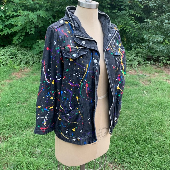 Hand Splatter-Painted Jacket! - Picture 4 of 16